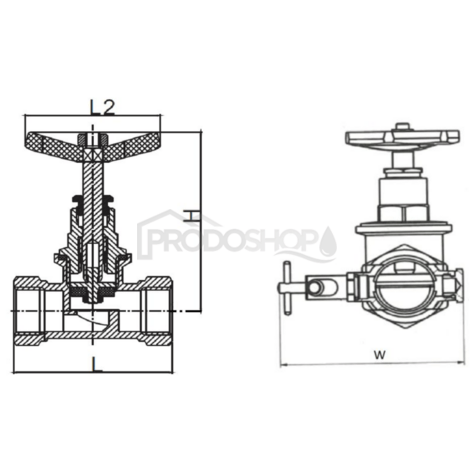 Supapă de închidere pentru apă 1/2" cu scurgere