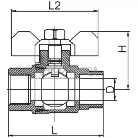 Supapă cu bilă 3/4" MF, M